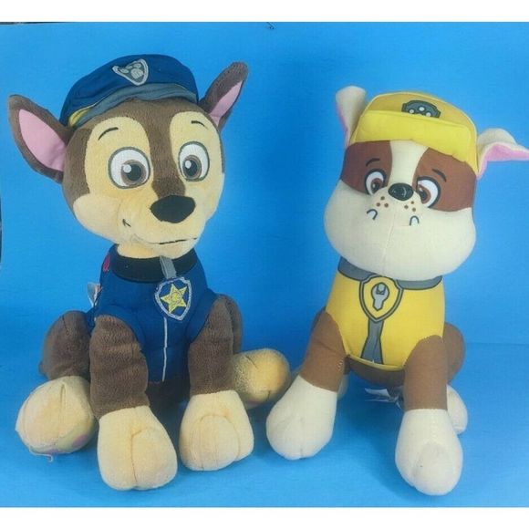 10" Paw Patrol Plush Stuffed Animal Toy Set: Chase, Rubble - Picture 1 of 3